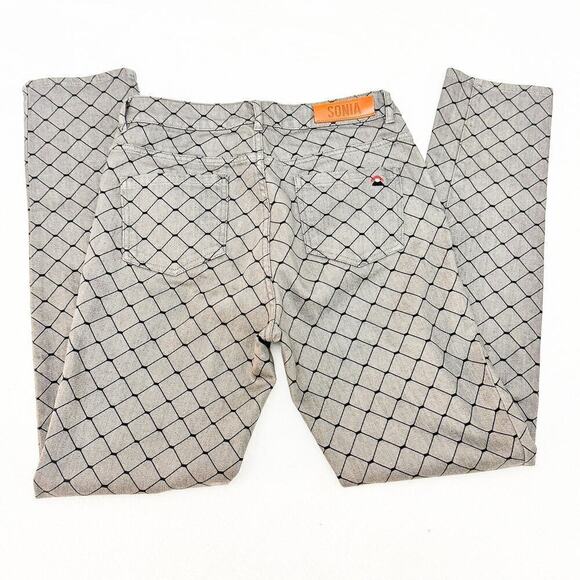 Sonia Rykiel Gray Chain Link Patterned Slim Leg Denim Jeans Size 38 - Picture 5 of 9